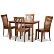 Bowery Hill Walnut Brown Finished Wood 5-Piece Dining Set