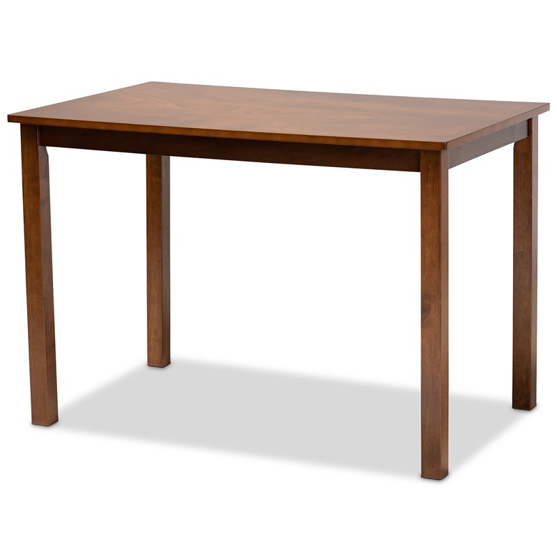 Bowery Hill Walnut Brown Finished Wood 5-Piece Dining Set