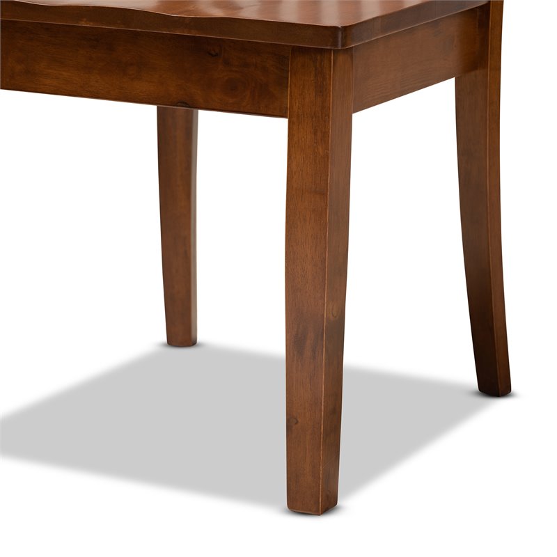 Bowery Hill Walnut Brown Finished Wood 5-Piece Dining Set