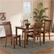Bowery Hill Walnut Brown Finished Wood 5-Piece Dining Set