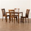 Bowery Hill Walnut Brown Finished Wood 5-Piece Dining Set