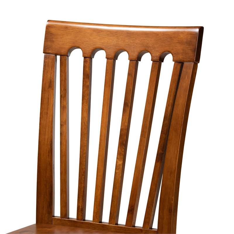 Bowery Hill Walnut Brown Finished Wood 7-Piece Dining Set
