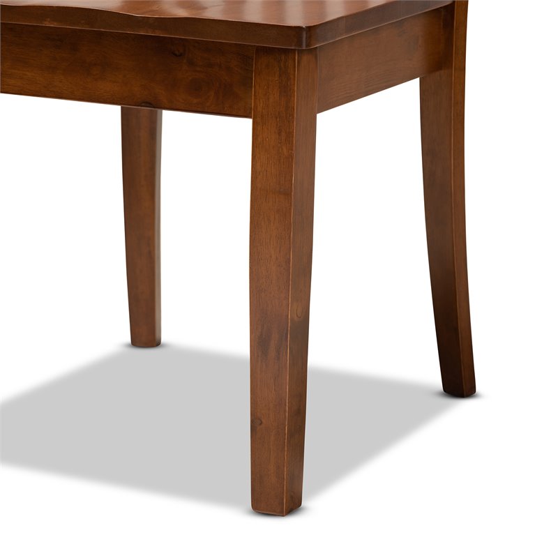 Bowery Hill Walnut Brown Finished Wood 7-Piece Dining Set