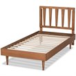 Bowery Hill Walnut Brown Finished Wood Twin Size Platform Bed