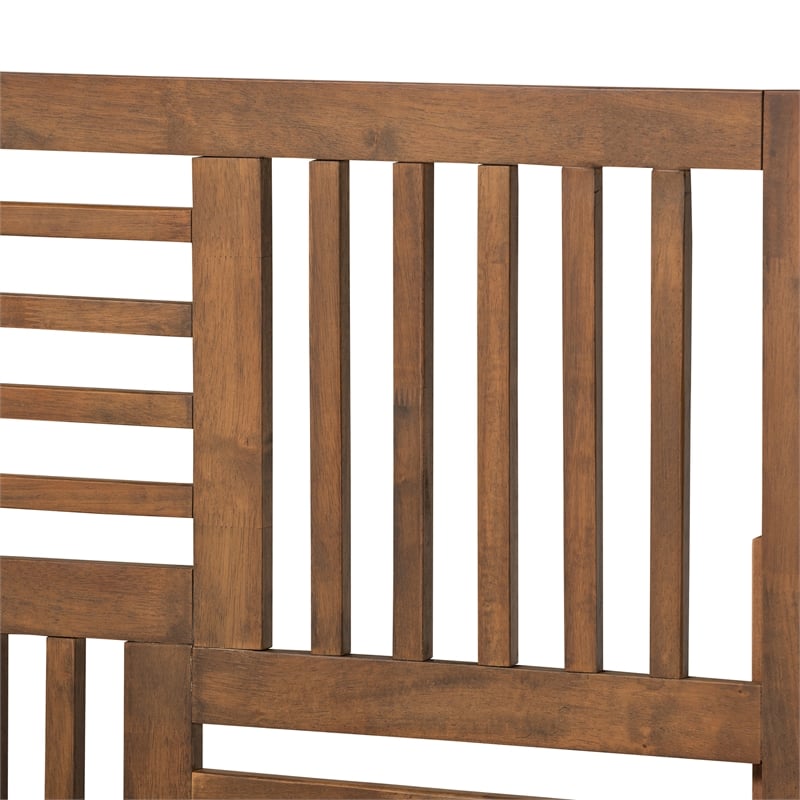 Bowery Hill Walnut Brown Finished Wood Twin Size Platform Bed