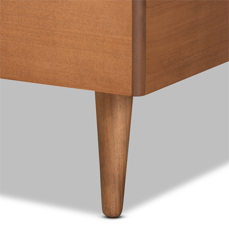 Bowery Hill Walnut Brown Finished Wood Twin Size Platform Bed