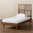 Bowery Hill Walnut Brown Finished Wood Twin Size Platform Bed