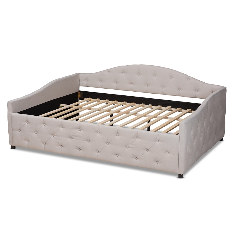 Bowery Hill Transitional Fabric Full Size Daybed in Beige/Black