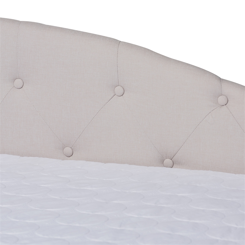 Bowery Hill Transitional Fabric Full Size Daybed in Beige/Black