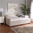 Bowery Hill Transitional Fabric Full Size Daybed in Beige/Black