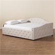 Bowery Hill Transitional Fabric Full Size Daybed in Beige/Black