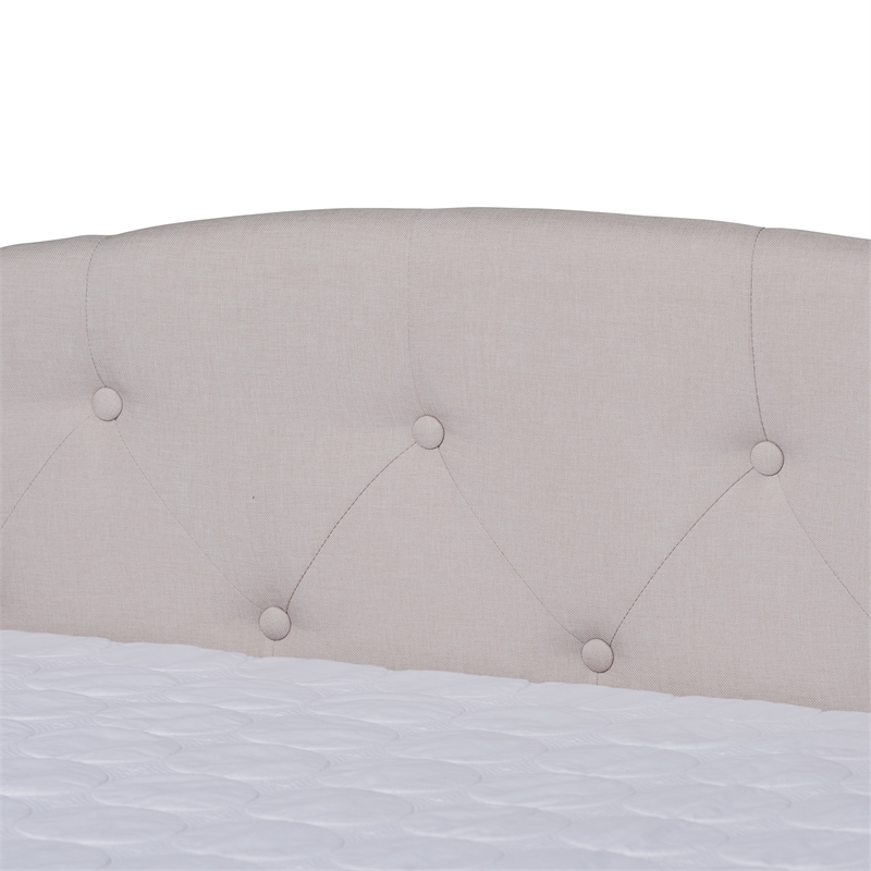 Bowery Hill Transitional Fabric Queen Size Daybed with Trundle in Beige