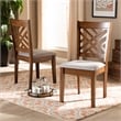 Bowery Hill Grey and Walnut Brown Finished Wood 2-Piece Dining Chair Set