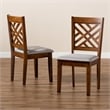 Bowery Hill Grey and Walnut Brown Finished Wood 2-Piece Dining Chair Set