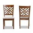 Bowery Hill Grey and Walnut Brown Finished Wood 2-Piece Dining Chair Set