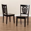 Bowery Hill Dark Brown Finished Wood 2-Piece Dining Chair Set
