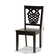 Bowery Hill Dark Brown Finished Wood 2-Piece Dining Chair Set