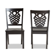 Bowery Hill Dark Brown Finished Wood 2-Piece Dining Chair Set
