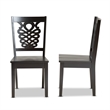 Bowery Hill Dark Brown Finished Wood 2-Piece Dining Chair Set