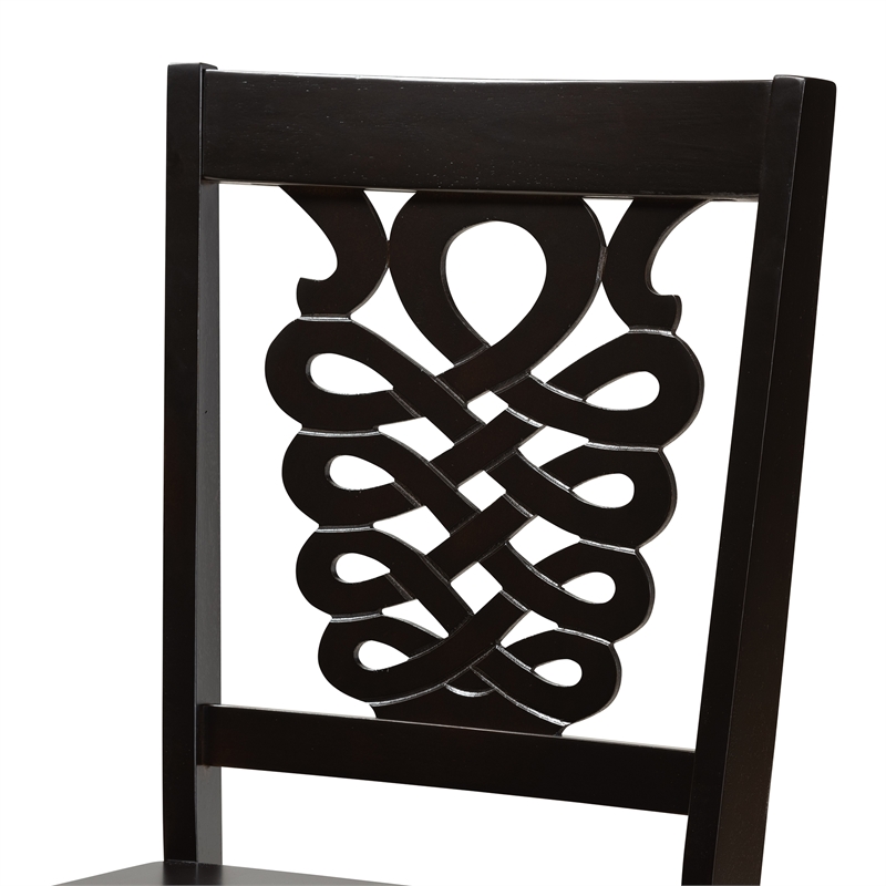 Bowery Hill Dark Brown Finished Wood 2-Piece Dining Chair Set