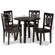 Bowery Hill Transitional Dark Brown Finished Wood 5-Piece Dining Set