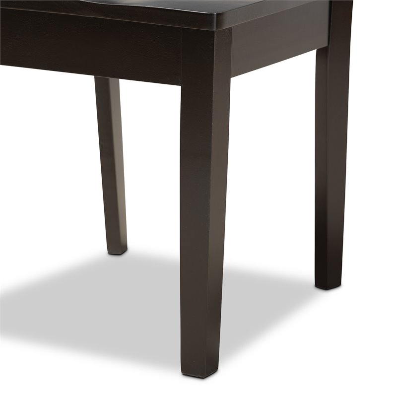Bowery Hill Transitional Dark Brown Finished Wood 5-Piece Dining Set