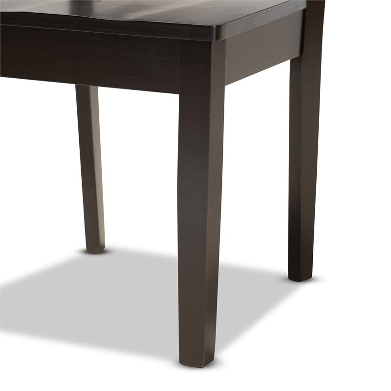 Bowery Hill Transitional Dark Brown Finished Wood 5-Piece Dining Set
