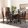 Bowery Hill Two-Tone Brown Finished Wood 7-Piece Dining Set