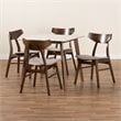 Bowery Hill Beige Finished Wood 5-Piece Dining Set with Table