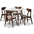 Bowery Hill Beige Finished Wood 5-Piece Dining Set with Table