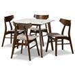Bowery Hill Beige Finished Wood 5-Piece Dining Set with Table