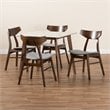 Bowery Hill Grey Finished Wood 5-Piece Dining Set with Table
