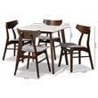 Bowery Hill Grey Finished Wood 5-Piece Dining Set with Table