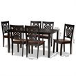 Bowery Hill Two-Tone Brown Finished Wood 7-Piece Dining Set
