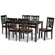 Bowery Hill Two-Tone Brown Finished Wood 7-Piece Dining Set