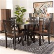 Bowery Hill Two-Tone Brown Finished Wood 5-Piece Dining Set