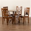 Bowery Hill Walnut Brown Finished Wood 5-Piece Dining Set