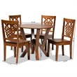 Bowery Hill Walnut Brown Finished Wood 5-Piece Dining Set
