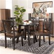 Bowery Hill Two-Tone Brown Finished Wood 5-Piece Dining Set