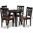 Bowery Hill Two-Tone Brown Finished Wood 5-Piece Dining Set