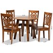Bowery Hill Walnut Brown Finished Wood 5-Piece Dining Set