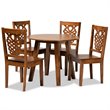 Bowery Hill Walnut Brown Finished Wood 5-Piece Dining Set