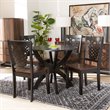 Bowery Hill Two-Tone Brown Finished Wood 5-Piece Dining Set
