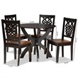 Bowery Hill Two-Tone Brown Finished Wood 5-Piece Dining Set