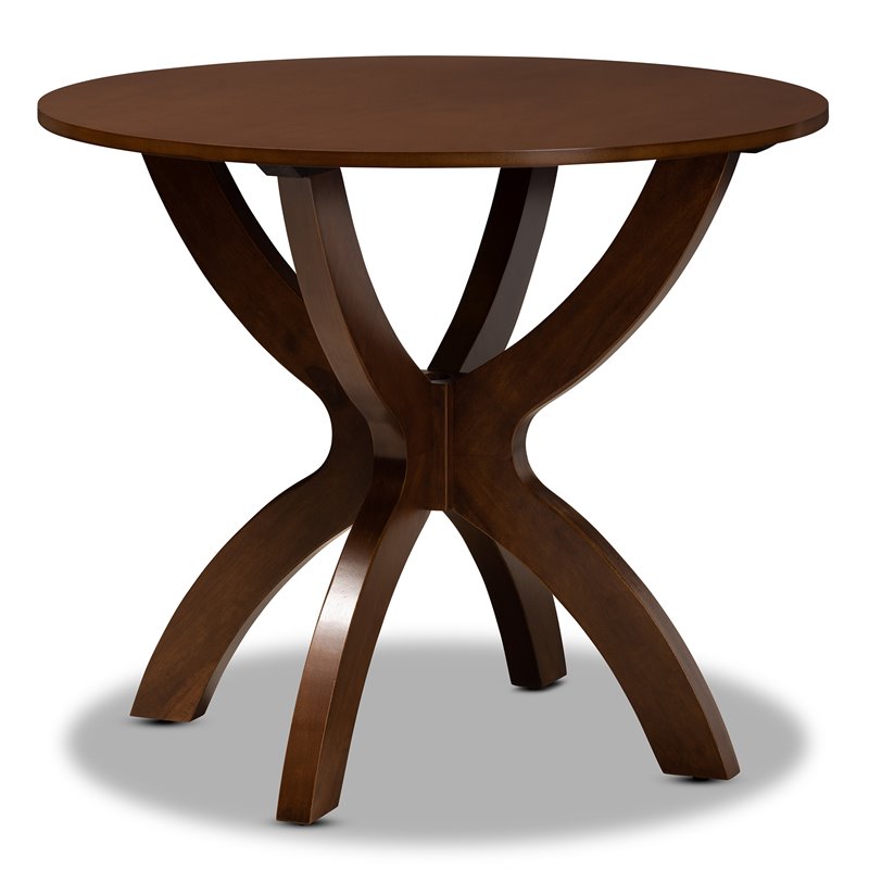 Bowery Hill Walnut Brown Finished Wood 5-Piece Dining Set