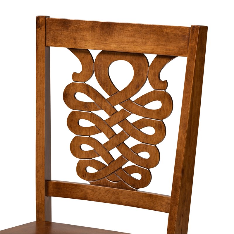 Bowery Hill Walnut Brown Finished Wood 5-Piece Dining Set