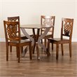 Bowery Hill Walnut Brown Finished Wood 5-Piece Dining Set