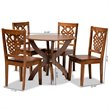 Bowery Hill Walnut Brown Finished Wood 5-Piece Dining Set