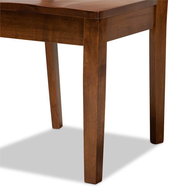 Bowery Hill Walnut Brown Finished Wood 5-Piece Dining Set