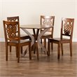 Bowery Hill Walnut Brown Finished Wood 5-Piece Dining Set